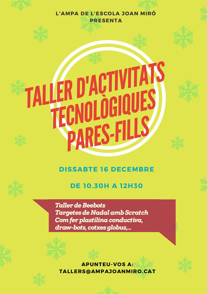 Taller d'activitats tecnològiques mares, pares i fills