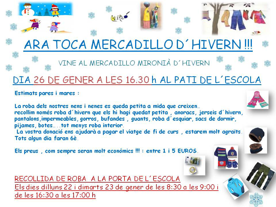 Ara toca mercadillo mironià d'hivern!